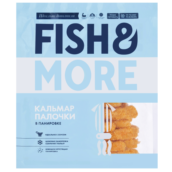 "FISH & MORE" палочки из кальмара в панировке, обжаренные